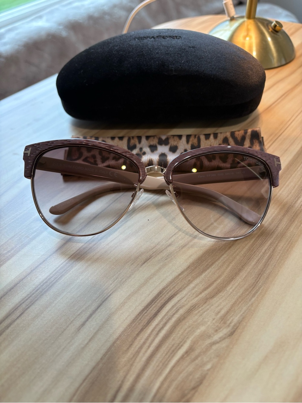 Tom Ford Pink Brown Gradient Cat-Eye Sunglasses